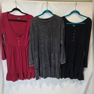 Wild Fable Waffle Knit Shirt Dress Lot Bundle Womans Size Large